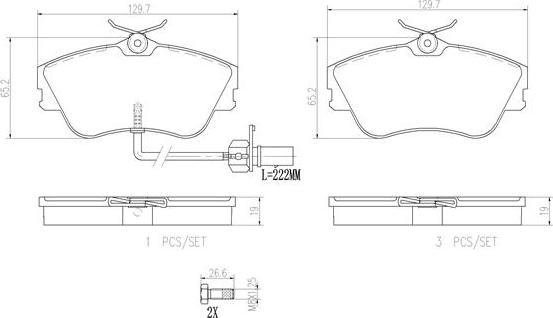 Brembo P85029N - Гальмівні колодки, дискові гальма autozip.com.ua