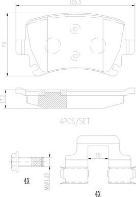 Brembo P85073N - Гальмівні колодки, дискові гальма autozip.com.ua