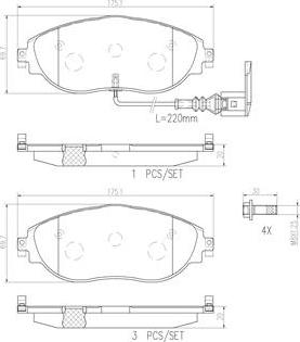 Brembo P85144N - Гальмівні колодки, дискові гальма autozip.com.ua