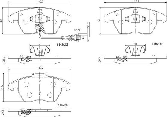 Brembo P85146N - Гальмівні колодки, дискові гальма autozip.com.ua