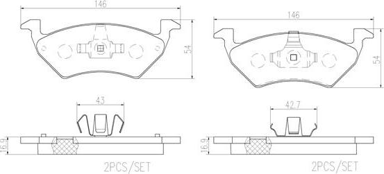 Brembo P85158N - Гальмівні колодки, дискові гальма autozip.com.ua