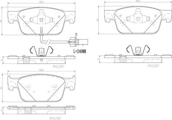 Brembo P85153N - Гальмівні колодки, дискові гальма autozip.com.ua