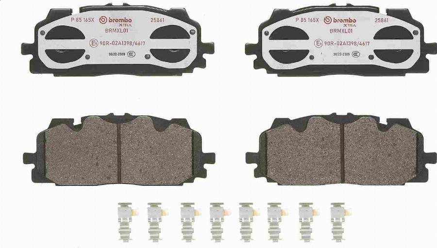 Brembo P 85 165X - Гальмівні колодки, дискові гальма autozip.com.ua