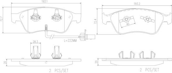 Brembo P85102N - Гальмівні колодки, дискові гальма autozip.com.ua