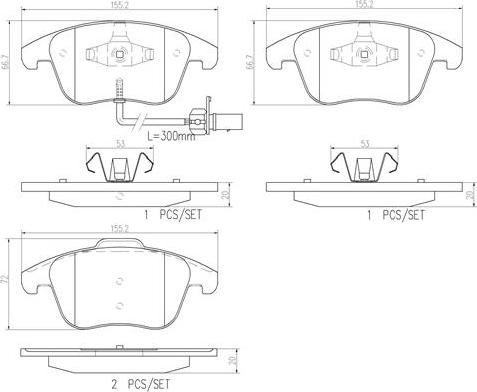 Brembo P85113N - Гальмівні колодки, дискові гальма autozip.com.ua