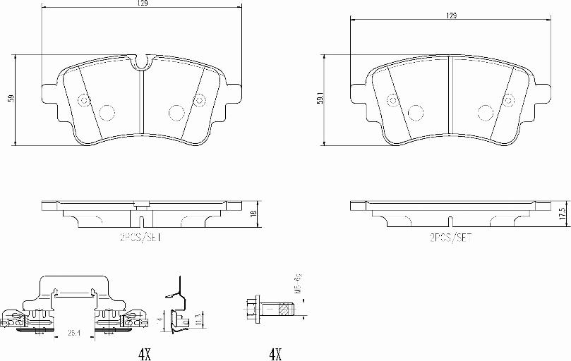 Brembo P85185N - Гальмівні колодки, дискові гальма autozip.com.ua