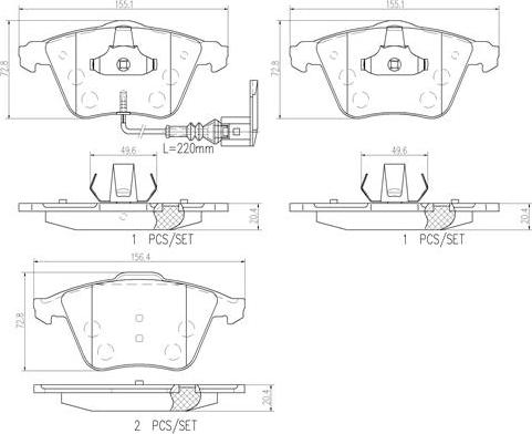 Brembo P85129N - Гальмівні колодки, дискові гальма autozip.com.ua