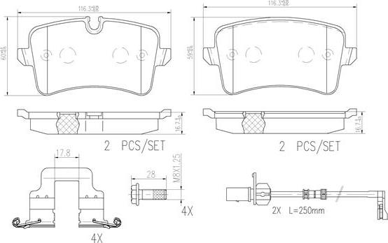 Brembo P85120N - Гальмівні колодки, дискові гальма autozip.com.ua