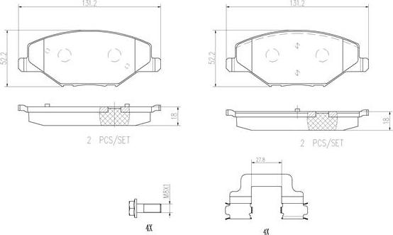 Brembo P85121N - Гальмівні колодки, дискові гальма autozip.com.ua