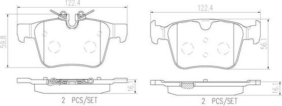 Brembo P86029N - Гальмівні колодки, дискові гальма autozip.com.ua