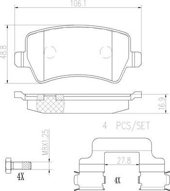 Brembo P86021N - Гальмівні колодки, дискові гальма autozip.com.ua