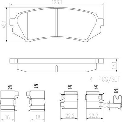 Brembo P83049N - Гальмівні колодки, дискові гальма autozip.com.ua