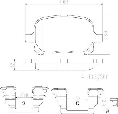 Brembo P83040N - Гальмівні колодки, дискові гальма autozip.com.ua