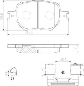 Brembo P83054N - Гальмівні колодки, дискові гальма autozip.com.ua