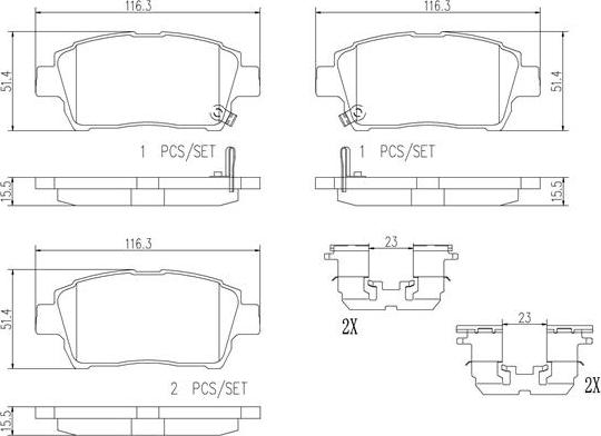 Brembo P83051N - Гальмівні колодки, дискові гальма autozip.com.ua