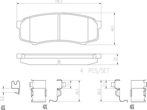 Brembo P83024N - Гальмівні колодки, дискові гальма autozip.com.ua