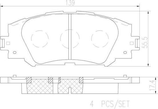 Brembo P83155N - Гальмівні колодки, дискові гальма autozip.com.ua