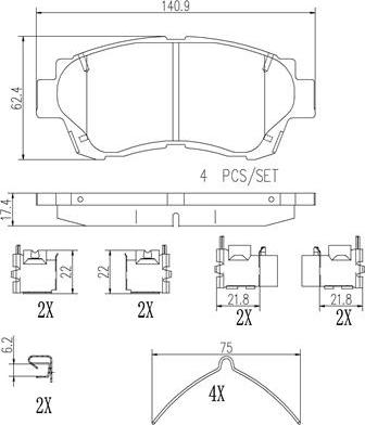 Brembo P83124N - Гальмівні колодки, дискові гальма autozip.com.ua