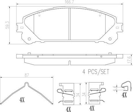 Brembo P83126N - Гальмівні колодки, дискові гальма autozip.com.ua