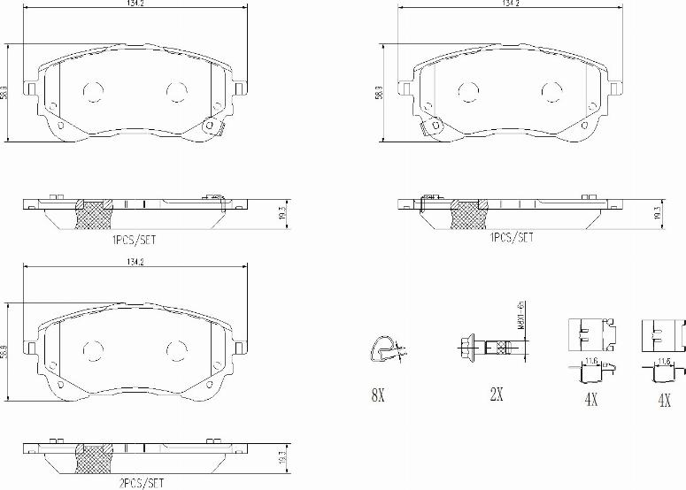 Brembo P83177N - Гальмівні колодки, дискові гальма autozip.com.ua