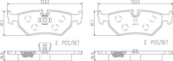 Brembo P36008N - Гальмівні колодки, дискові гальма autozip.com.ua