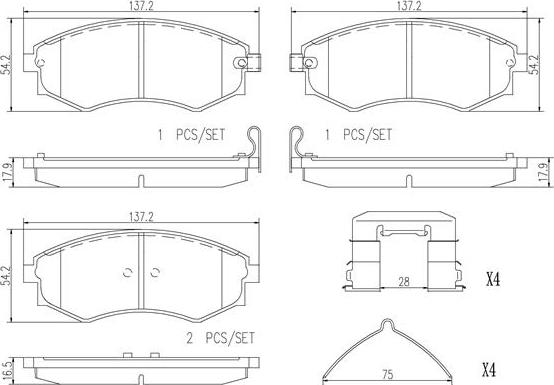 Brembo P30048N - Гальмівні колодки, дискові гальма autozip.com.ua