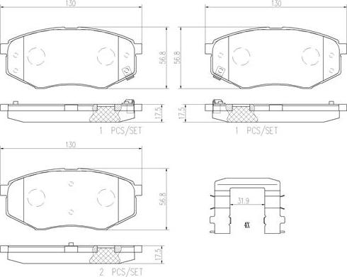 Brembo P30055N - Гальмівні колодки, дискові гальма autozip.com.ua