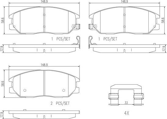 Brembo P30050N - Гальмівні колодки, дискові гальма autozip.com.ua