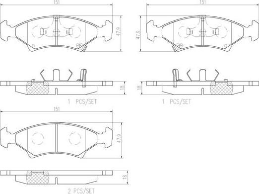 Brembo P30009N - Гальмівні колодки, дискові гальма autozip.com.ua