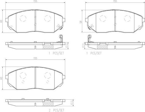 Brembo P30019N - Гальмівні колодки, дискові гальма autozip.com.ua