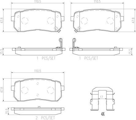 Brembo P30035N - Гальмівні колодки, дискові гальма autozip.com.ua