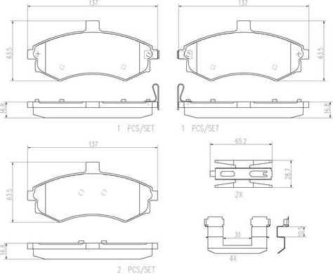 Brembo P30020N - Гальмівні колодки, дискові гальма autozip.com.ua