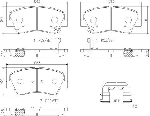 Brembo P30073N - Гальмівні колодки, дискові гальма autozip.com.ua