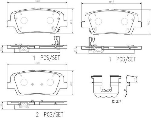 Brembo P30105N - Гальмівні колодки, дискові гальма autozip.com.ua