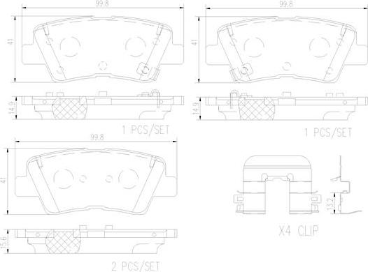 Brembo P30101N - Гальмівні колодки, дискові гальма autozip.com.ua