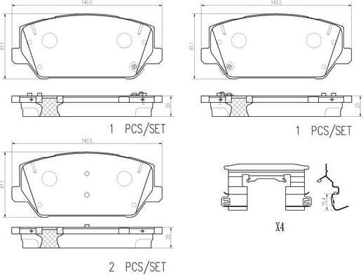 Brembo P30102N - Гальмівні колодки, дискові гальма autozip.com.ua