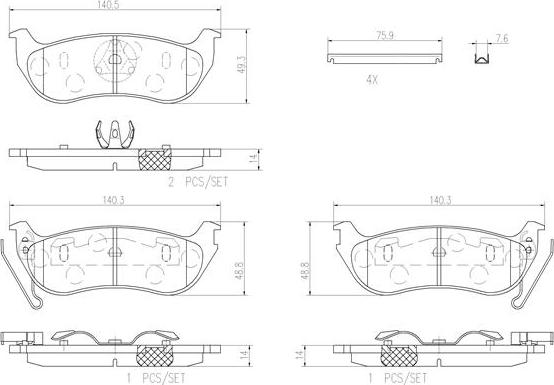 Brembo P37009N - Гальмівні колодки, дискові гальма autozip.com.ua