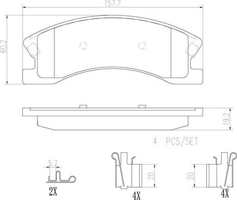 Brembo P37008N - Гальмівні колодки, дискові гальма autozip.com.ua