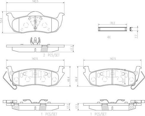 Brembo P37011N - Гальмівні колодки, дискові гальма autozip.com.ua