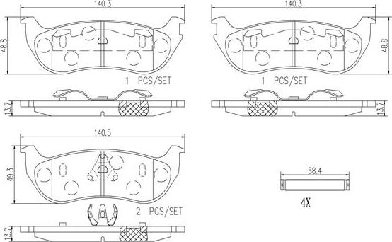 Brembo P37013N - Гальмівні колодки, дискові гальма autozip.com.ua