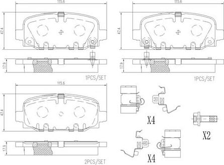 Brembo P 37 024 - Гальмівні колодки, дискові гальма autozip.com.ua