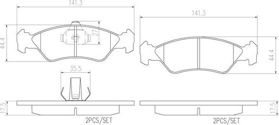 Brembo P24044N - Гальмівні колодки, дискові гальма autozip.com.ua