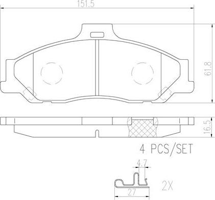 Brembo P24051N - Гальмівні колодки, дискові гальма autozip.com.ua