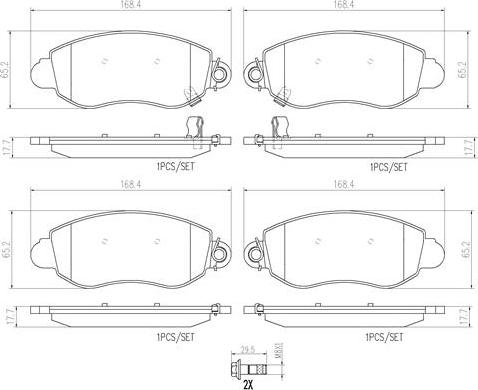 Brembo P24052N - Гальмівні колодки, дискові гальма autozip.com.ua