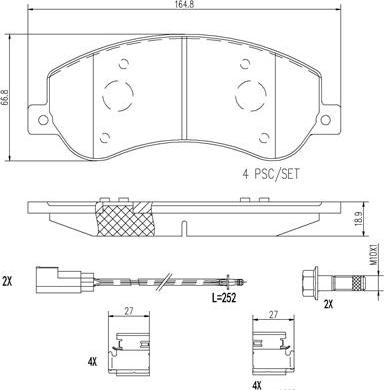 Brembo P24064N - Гальмівні колодки, дискові гальма autozip.com.ua