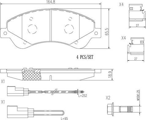 Brembo P24065N - Гальмівні колодки, дискові гальма autozip.com.ua