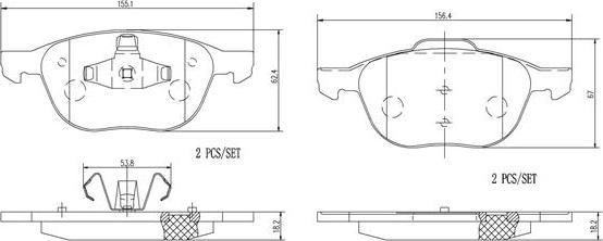 Brembo P24061N - Гальмівні колодки, дискові гальма autozip.com.ua