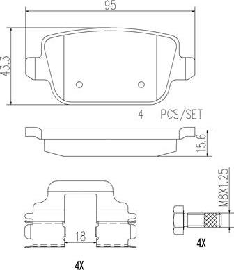 Brembo P24075N - Гальмівні колодки, дискові гальма autozip.com.ua