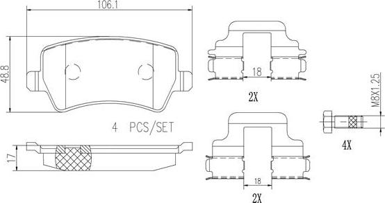 Brembo P24078N - Гальмівні колодки, дискові гальма autozip.com.ua