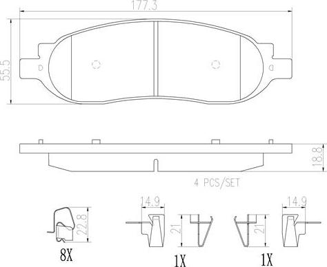 Brembo P24118N - Гальмівні колодки, дискові гальма autozip.com.ua